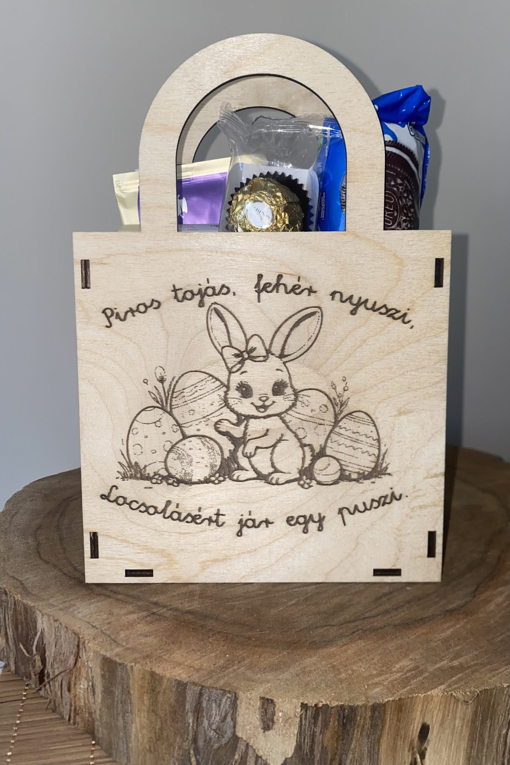Húsvéti nyuszis ajándéktáska – kislány nyuszival 🐰 - Image 3
