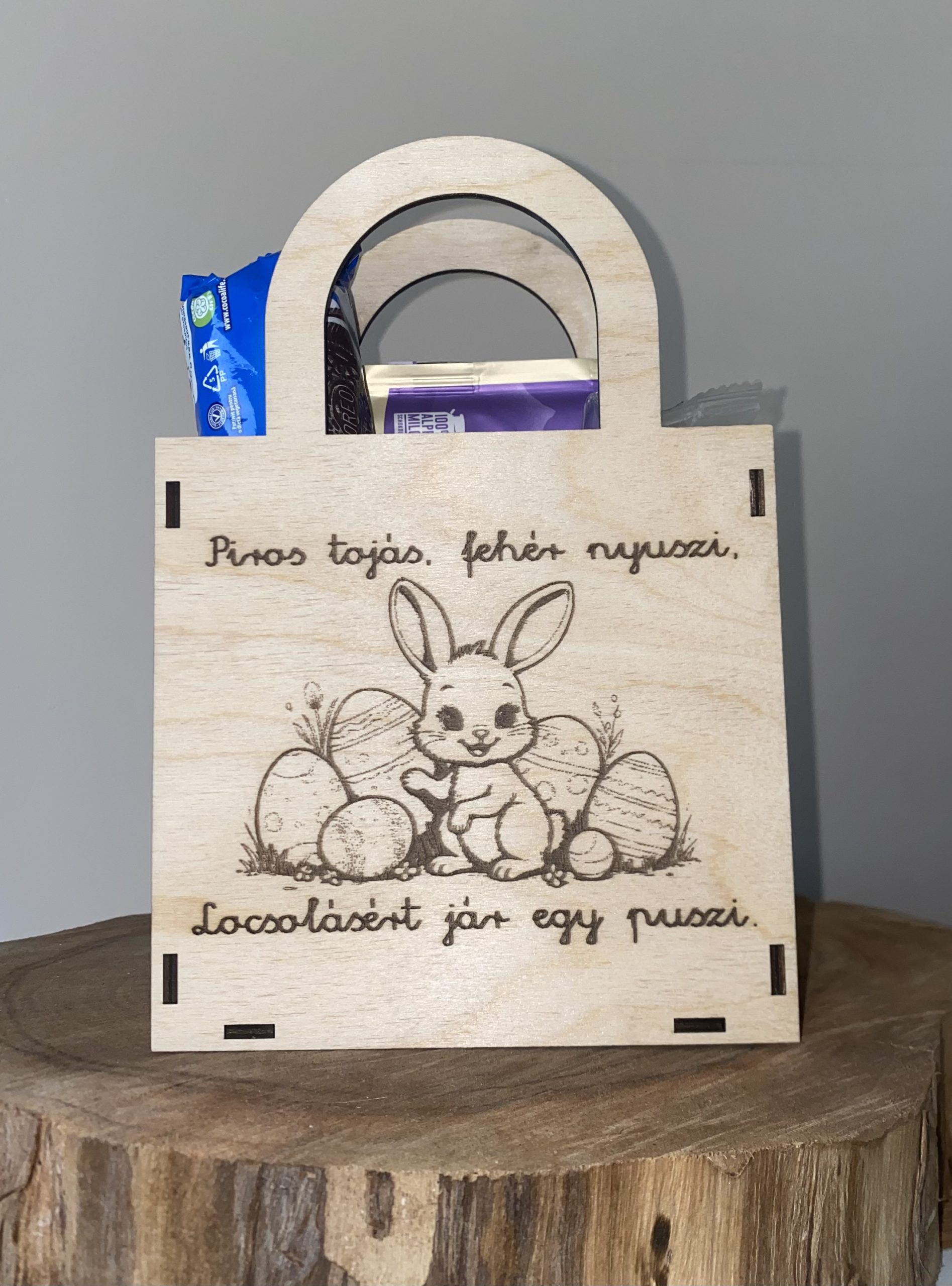 Húsvéti nyuszis ajándéktáska – kisfiú nyuszival 🐰