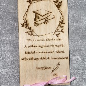 Ballagási pénzátadó fa tábla – egyedi és emlékezetes ajándék ballagásra 🎓🌿