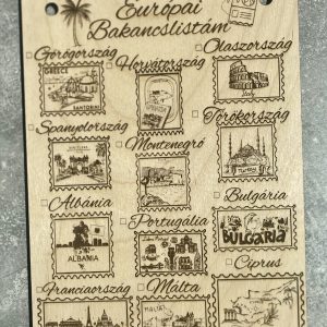 Személyre szabható Bakancslista – Fa Utazási Emléktábla (12 ország)