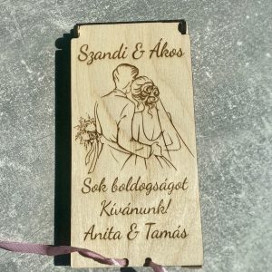 Esküvői pénzátadó fa tábla – személyes és különleges ajándék az ifjú párnak 💍🤍